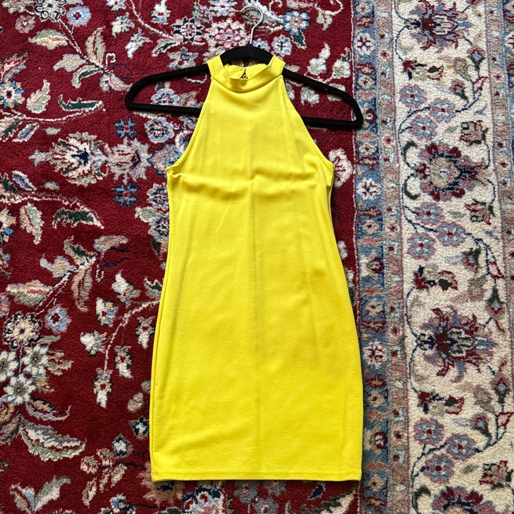 Pull&Bear Vibrant Yellow Mini Dress